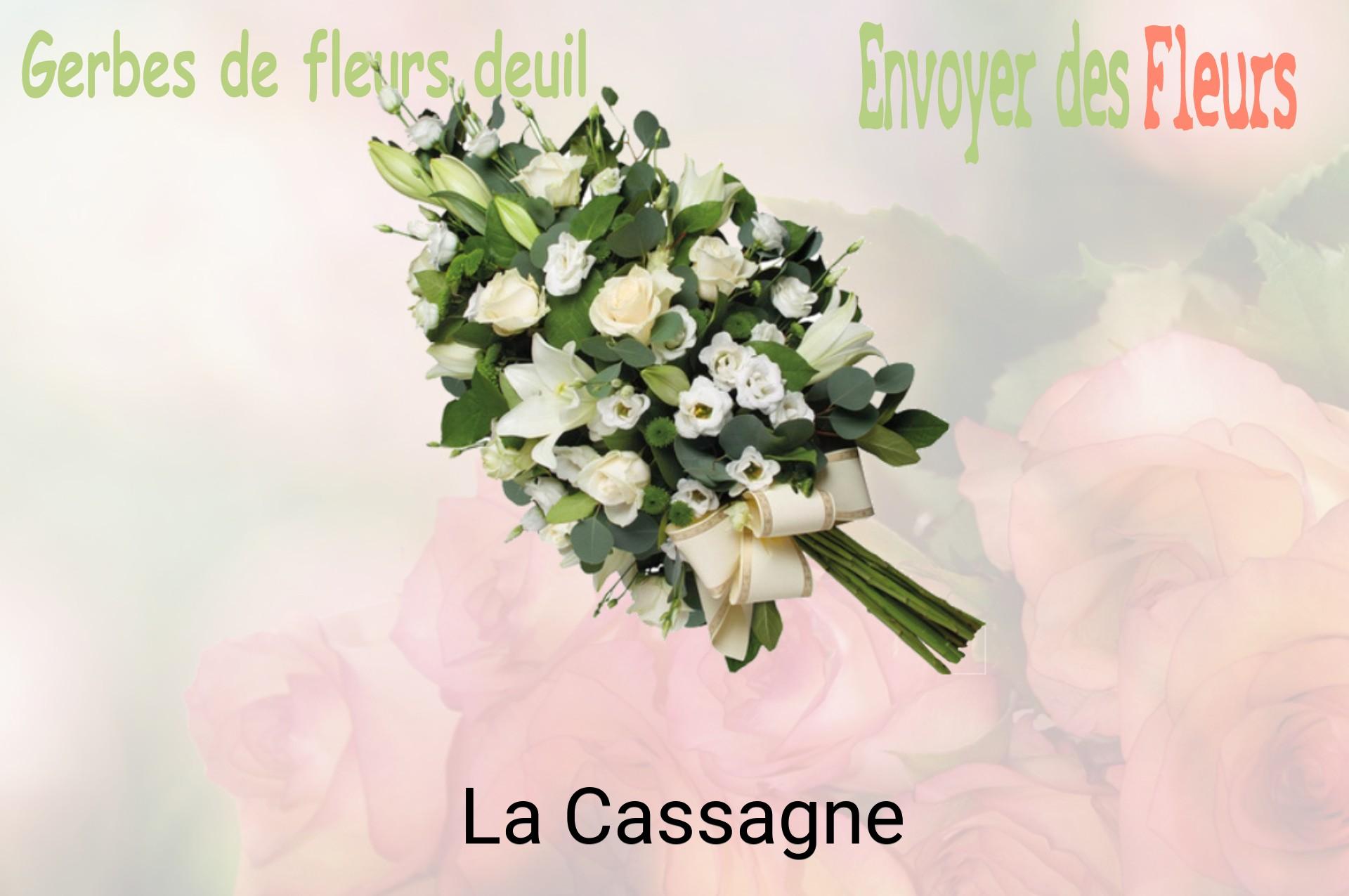 Gerbe de fleurs de deuil livrée à La Cassagne